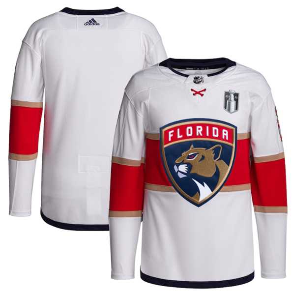 Men%27s Florida Panthers Blank White 2023 Stanley Cup Final Stitched Jersey Dzhi->florida panthers->NHL Jersey